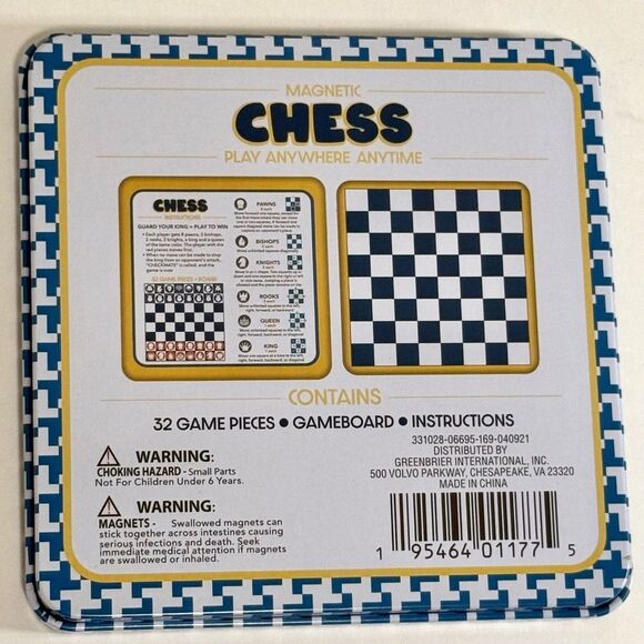 Travel Magnetic Chess Set, Play Anywhere, New - Picture 2 of 3